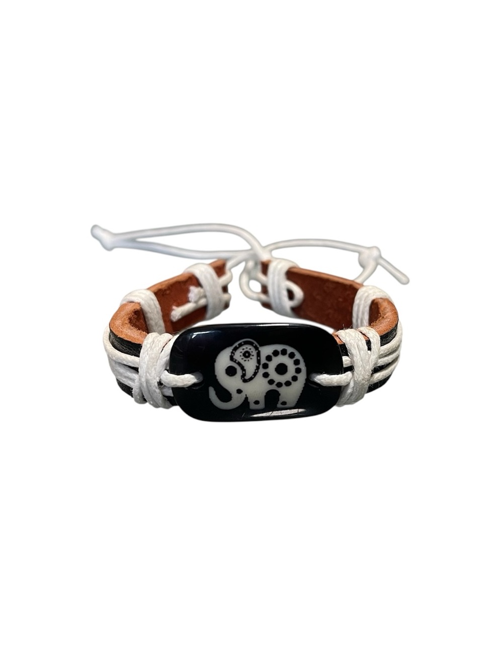 π€ 5/$25 Elephant Bead Leather Wrap Elephant Boho Bracelet